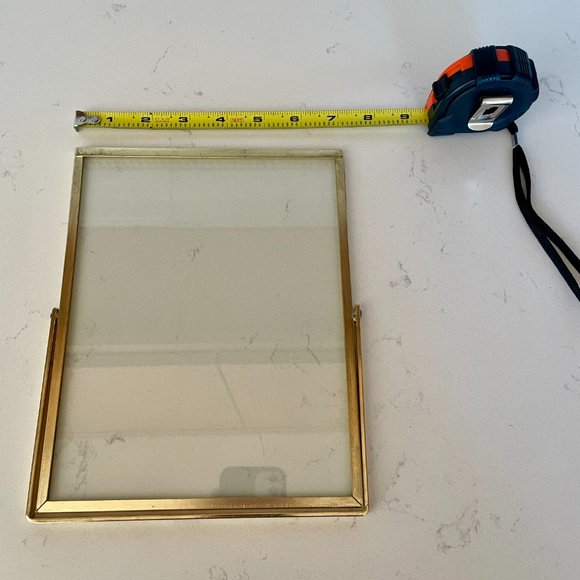 Double-Sided Glass Picture Frame with Gold Brass Edging Border - Picture 4 of 4